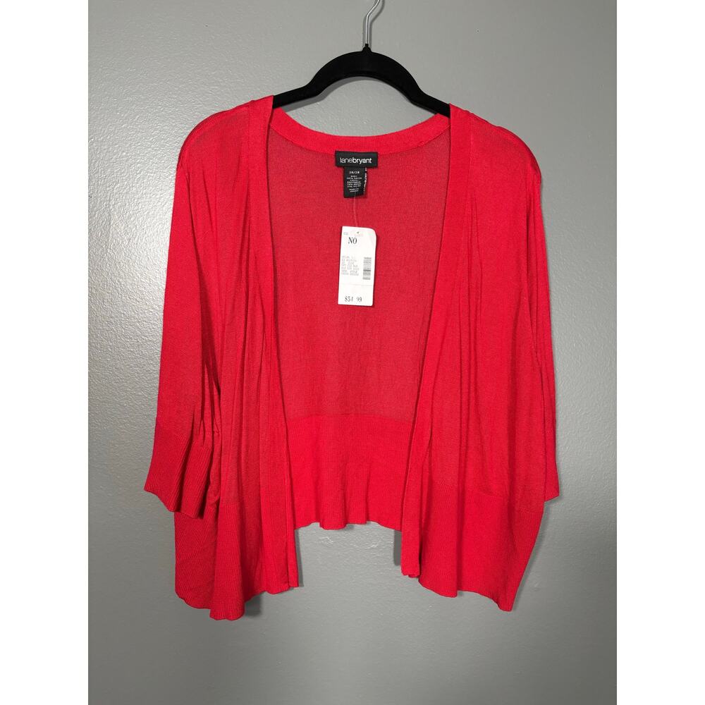 Lane Bryant NWT Bold Red Lightweight Shrug Cardigan - 26/28 - Women's Plus Size